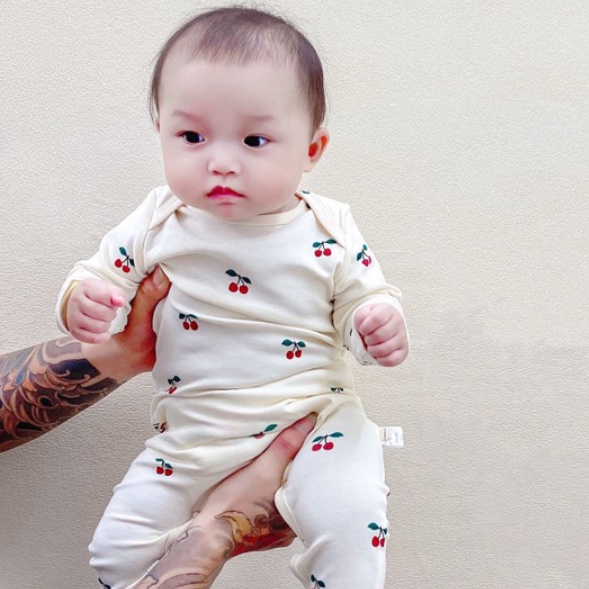 Bộ Áo Liền Quần In Hoa Thời Trang Xuân Thu Dễ Thương Cho Bé Sơ Sinh