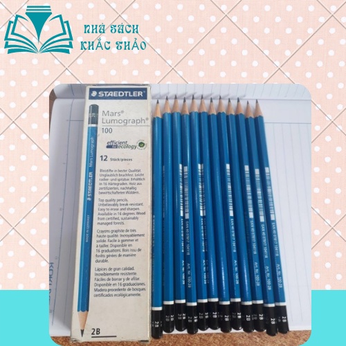 Bút chì Staedtler - bút Chì Đức xanh 2B dành cho học sinh lớp 1 luyện chữ.