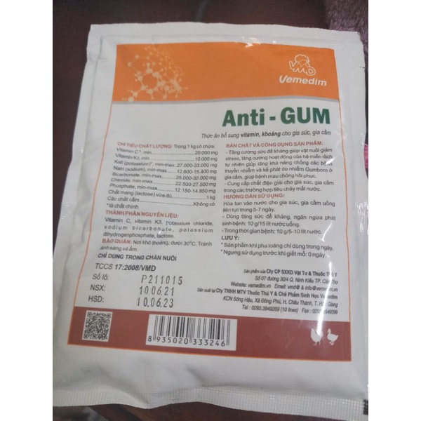 Anti Gum 100gr thức ăn bổ su.ng kh.oáng và vit.amin hsd 10/06/2024