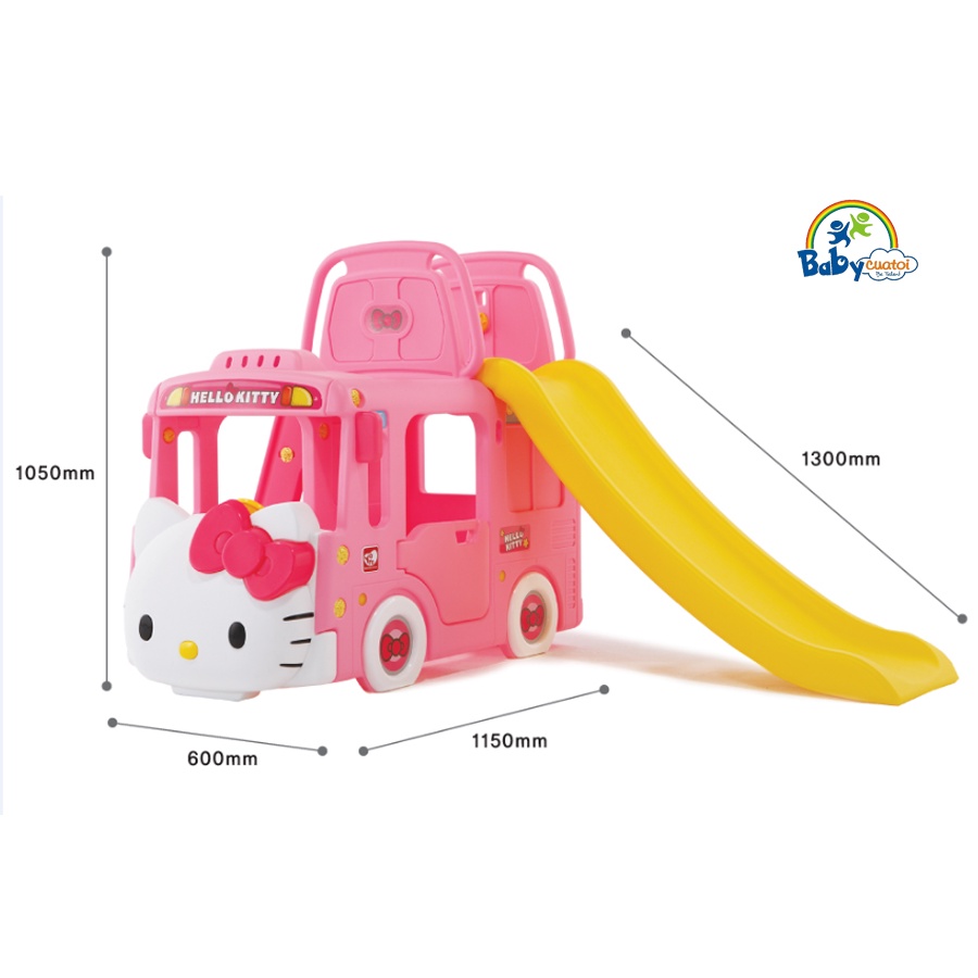 Cầu trượt bể bóng Hàn Quốc xe Bus Hello Kitty 3 trong 1 Y1601 BBT GLOBAL