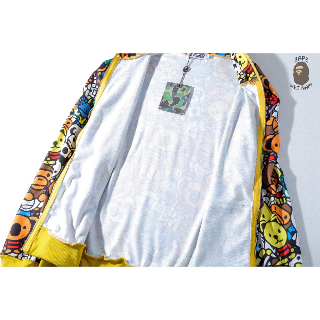 [ODER + FREESHIP] Jacket Bape Babymilo Zoo fullzip , Áo khoác Hoodie Bape Cá Ngáo | BigBuy360 - bigbuy360.vn