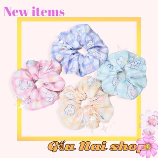 Set cột tóc vải scrunchies họa tiết cute