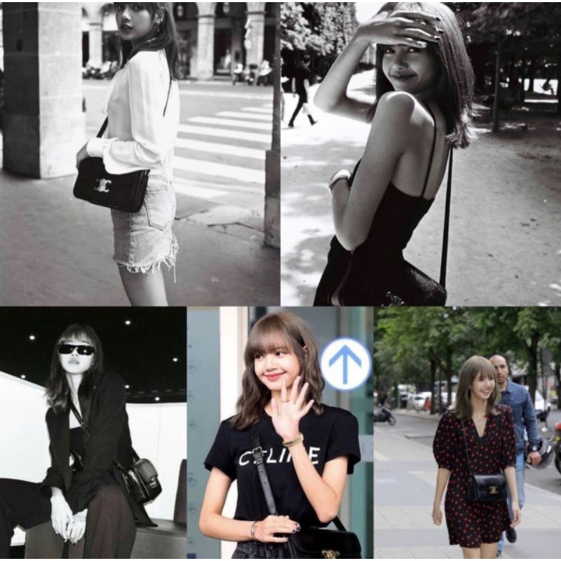 Túi chéo nữ C.E TRIOMPHE sz19cm da xước kiểu dáng sang chảnh fullbox nam châm