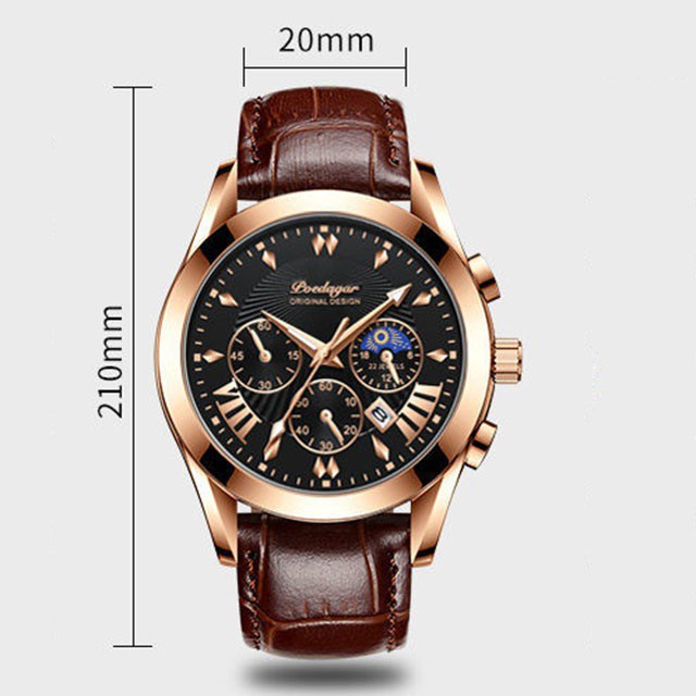 Đồng hồ nam đồng hồ nam dây da chính hãng không thấm nước POEDAGAR cao cấp DH05A - Aka Mart | BigBuy360 - bigbuy360.vn
