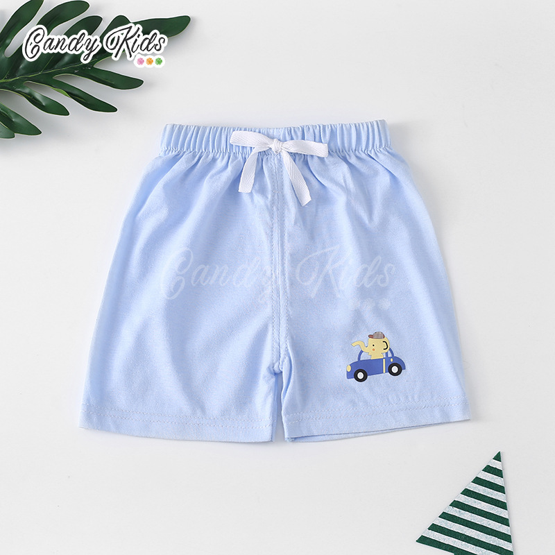 Quần Short Vải Cotton Màu Trơn Thời Trang Mùa Hè Cho Bé 1-7 Tuổi