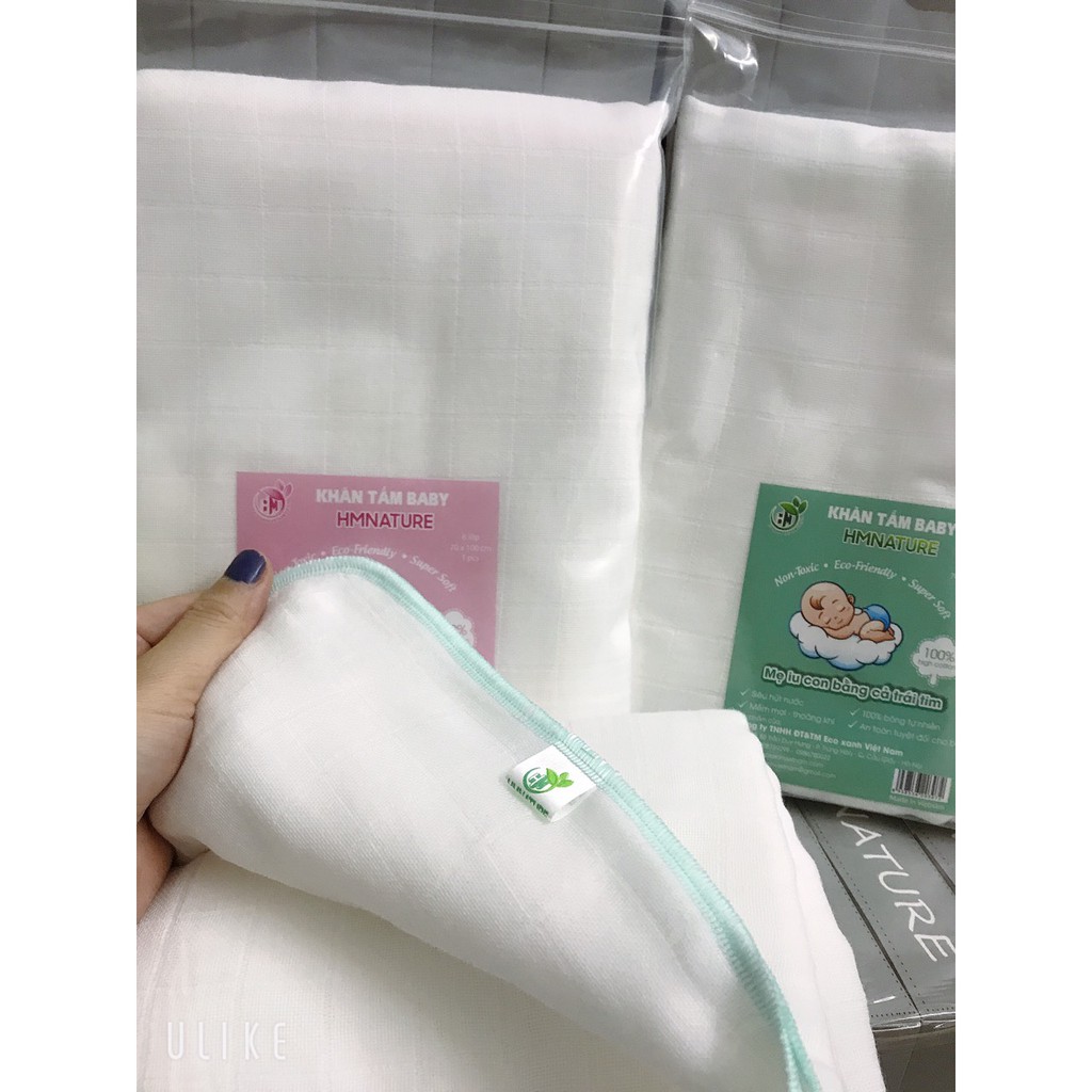 Khăn Xô Tắm Bé Sơ Sinh Cotton Dệt Ô Cao Cấp 6 Lớp Mềm Mại Thấm Hút Chống Xô Lêch HMNATURE