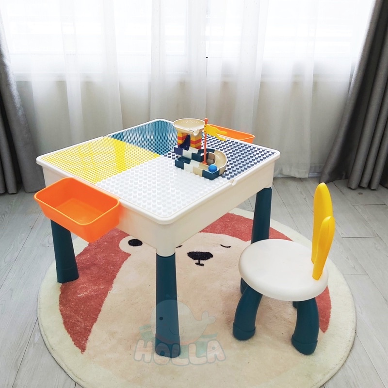 Combo:Bàn + ghế + 30 miếng lego cho bé yêu chính hãng HOLLA