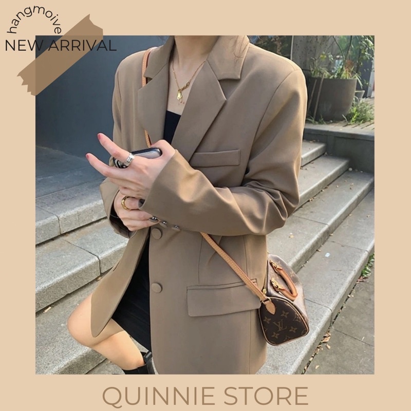 Áo khoác Blazer 2 lớp phong cách Hàn Quốc, áo vest đen