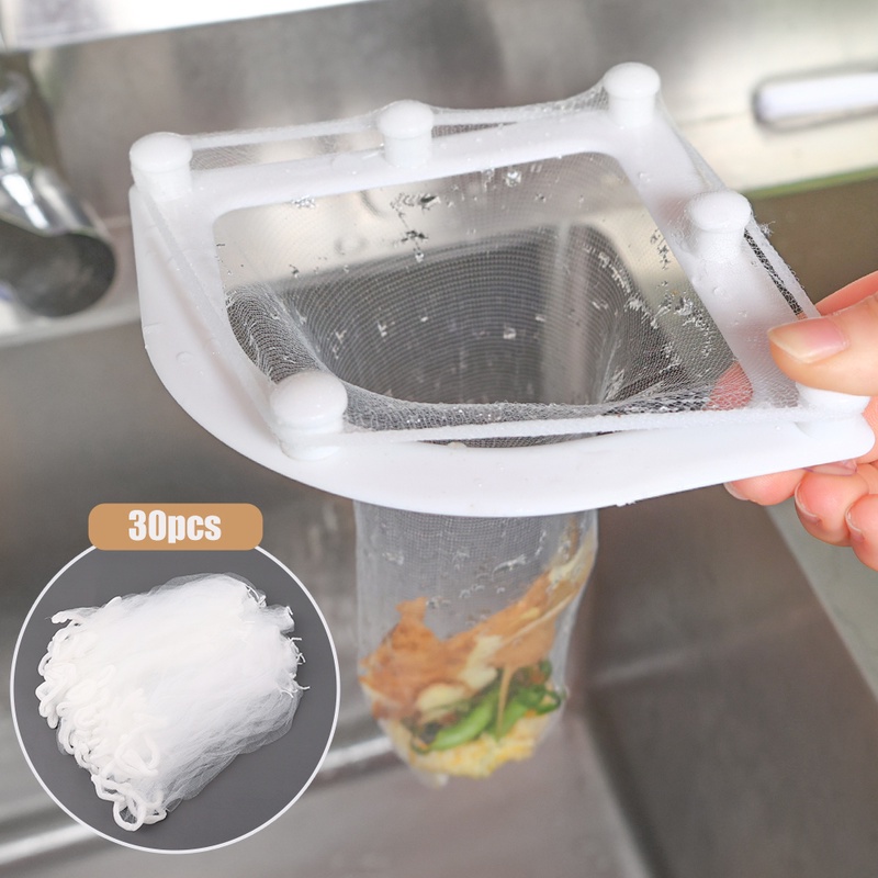 Túi Lưới Lọc Rác Hình Tam Giác Có Giác Hút Gắn Bồn Rửa Nhà Bếp