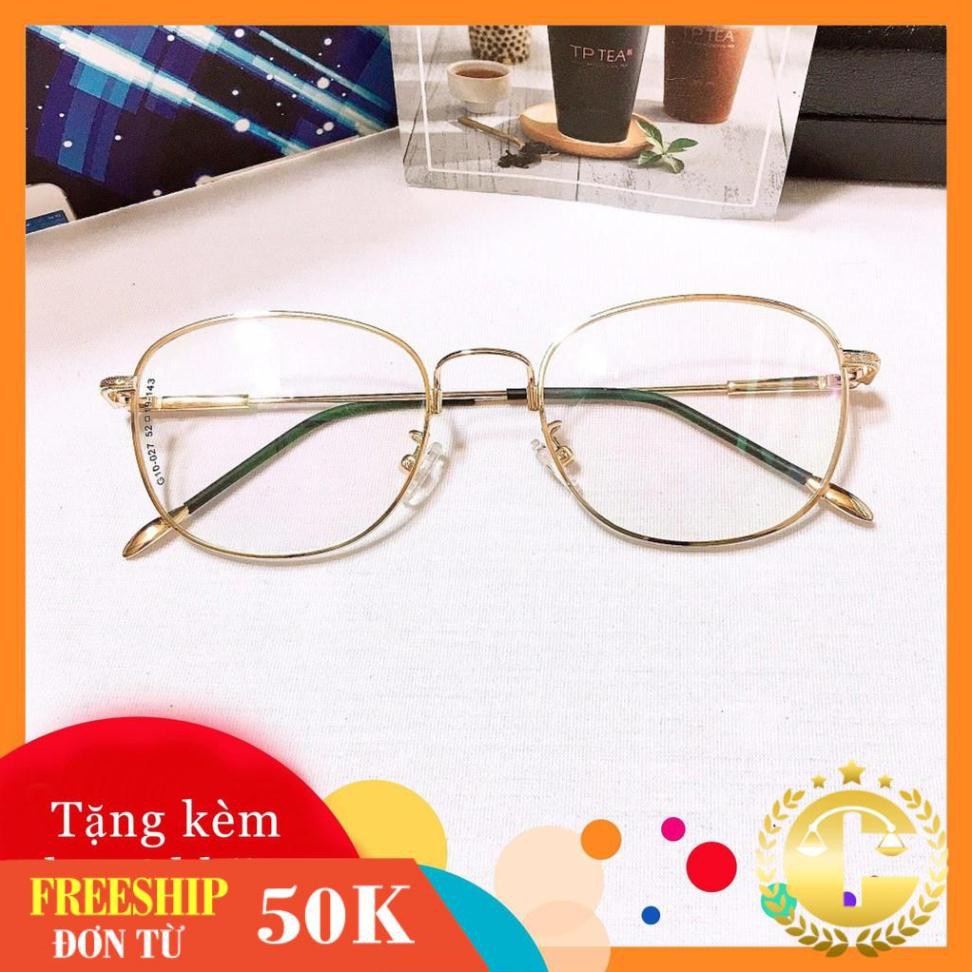 Gọng kính kim loại g10-027 -gọng kính giả cận thời trang nhận cắt mắt cận viễn loạn