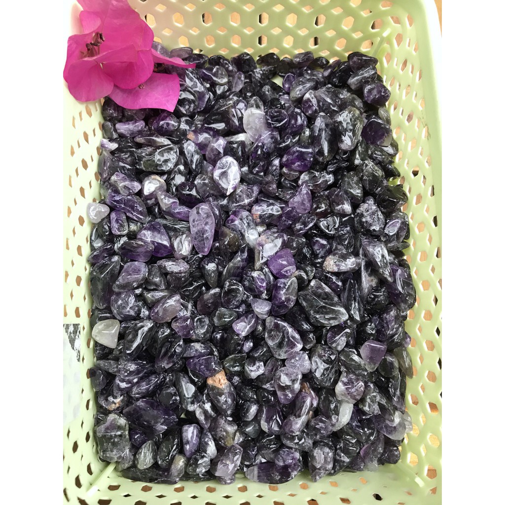 Đá vụn tinh thể thach anh tím tư nhiên thanh tẩy phong thủy, túi 100g | BigBuy360 - bigbuy360.vn