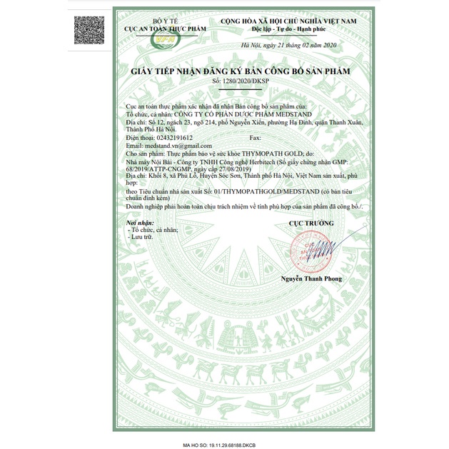 Siro tăng miễn dịch, tăng sức đề kháng Thymopath Gold cho bé từ 6 tháng tuổi - Hộp 20 ống từ thao dược