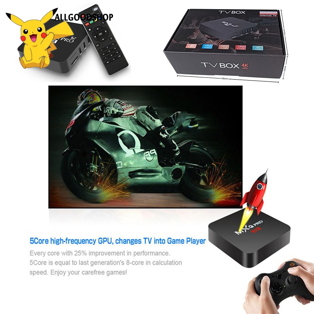 Đầu Tv Box Android 7.1 Mxq Pro 4k 4 + 64gb Rk3229 Lõi Tứ Phiên Bản 5g