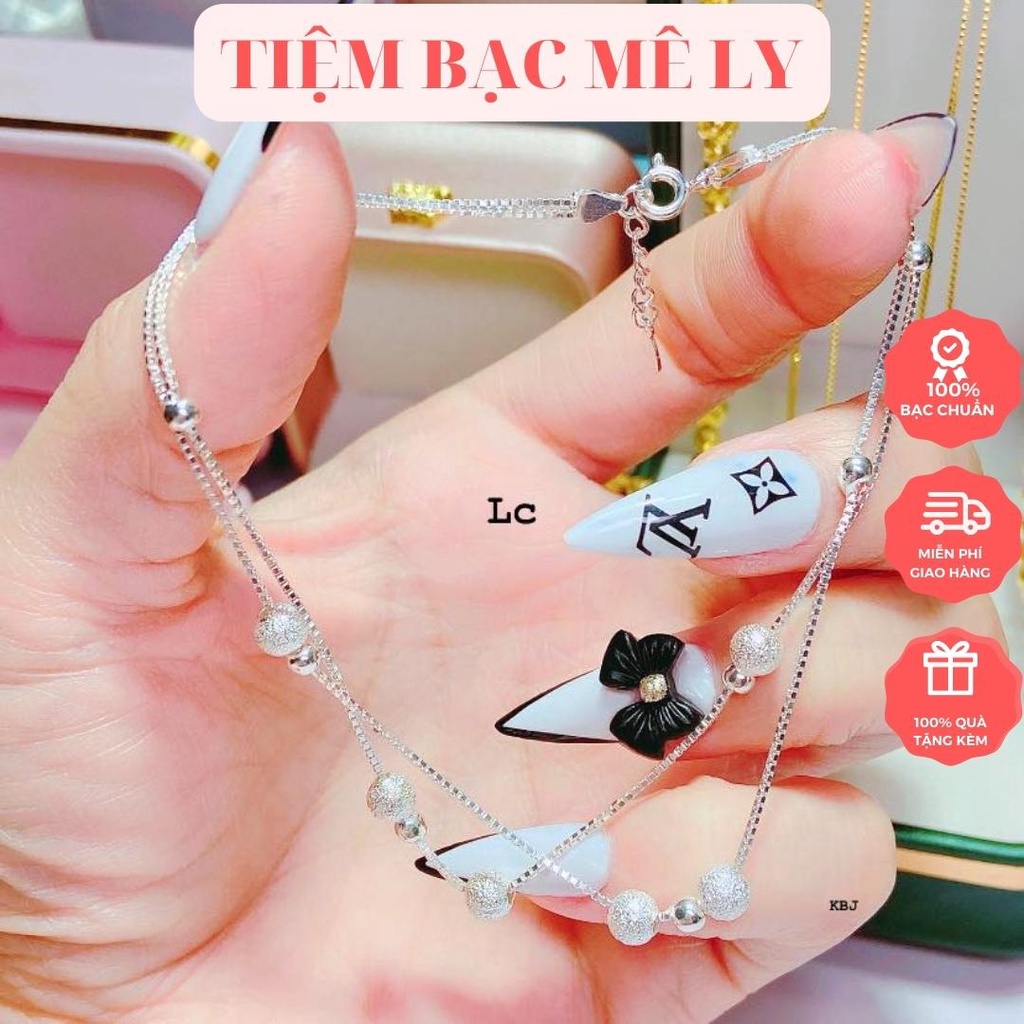 Lắc chân bạc nữ, bạc ý cao cấp, sợi đôi, Tiệm bạc Mê Ly