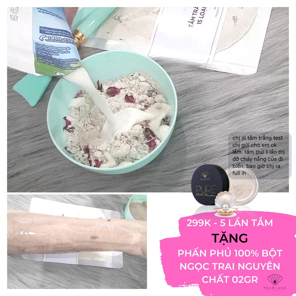 Tắm trắng Ngọc trai 15 loại thảo dược PearLand (5 lần tắm) - 100% thiên nhiên không hoá chất - Cam kết trắng [handmade] | BigBuy360 - bigbuy360.vn