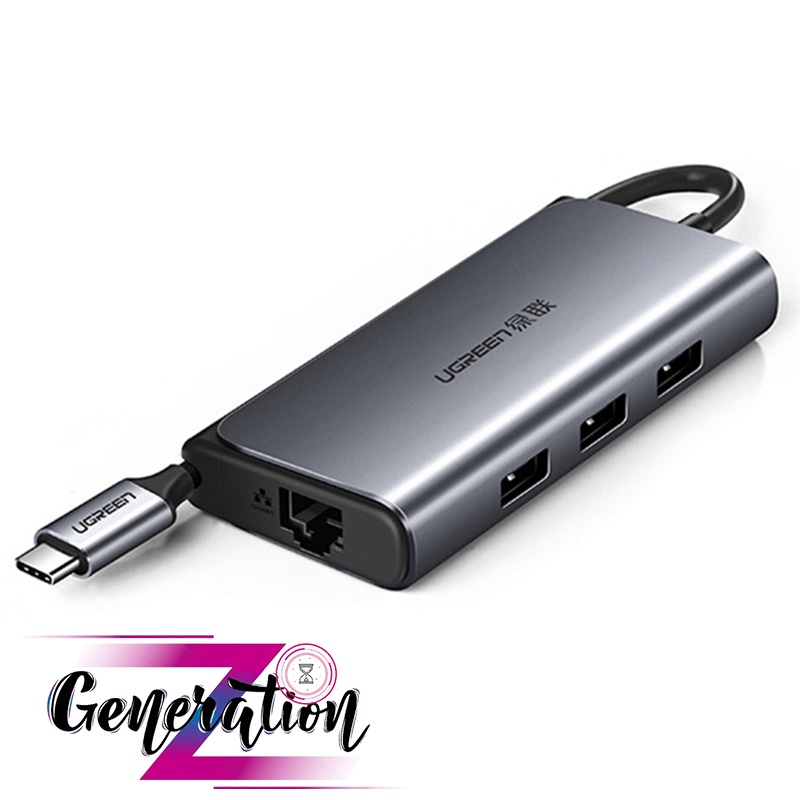 MULTIPORT HUB TYPE-C RA 3 USB 3.0 + LAN UGREEN 50252 - HUB CHUYỂN TYPE-C RA 3 USB 3.0 + LAN UGREEN 50252