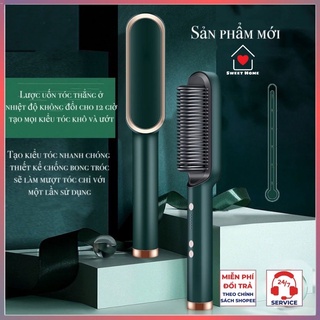 Lược điện chải tóc tạo kiểu an toàn chuyên nghiệp - kiêm máy uốn - duỗi - ép tóc - tạo kiểu nhanh chóng - sweet home
