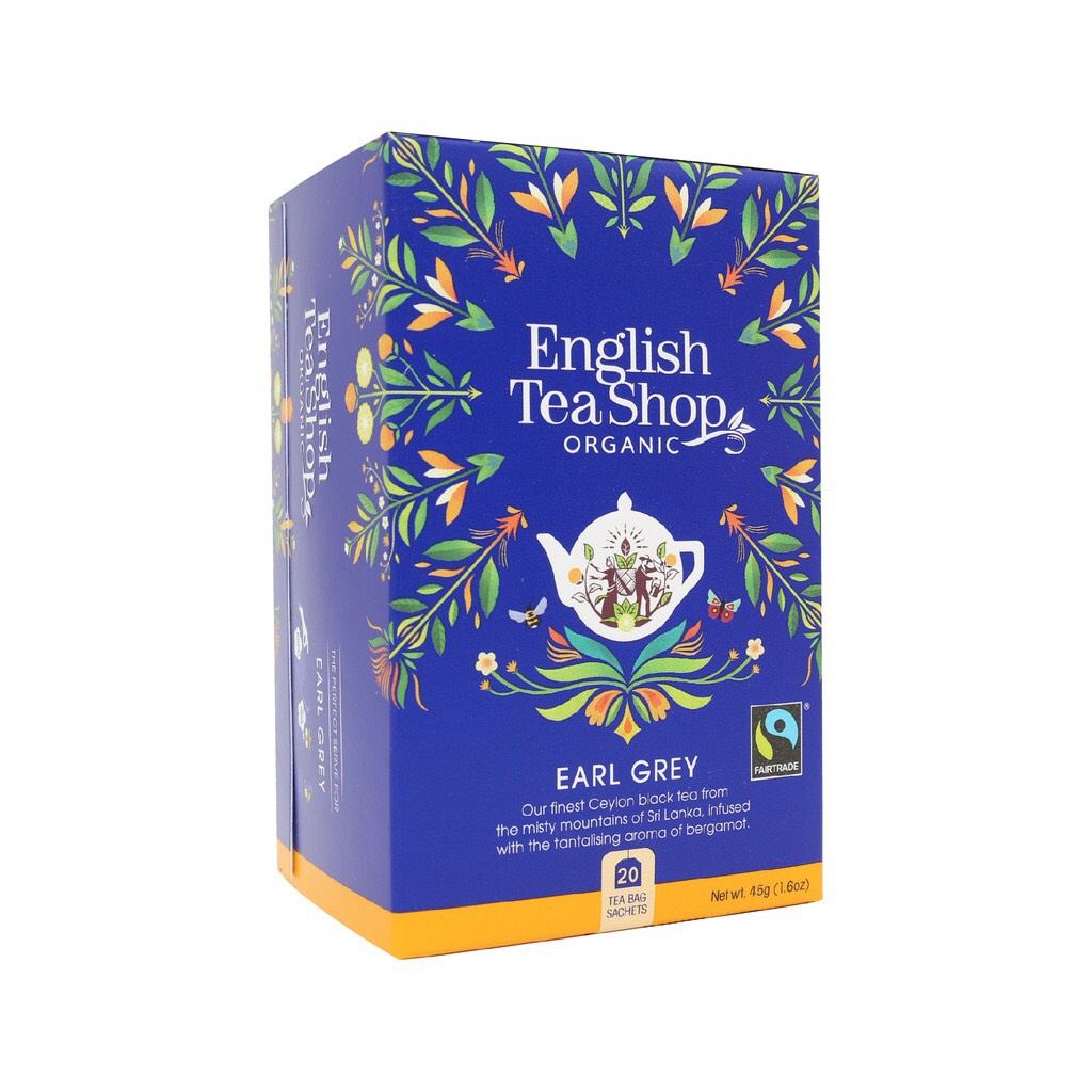 Trà Organic Earl Grey Hiệu English Tea Shop Loại 20 Gói