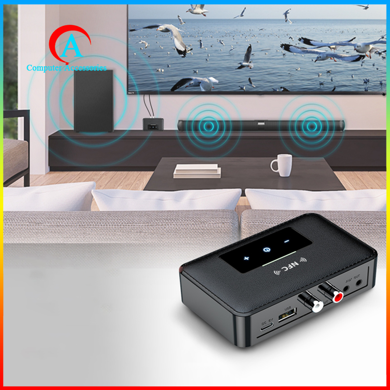 Cặp Thu Phát Tín Hiệu Âm Thanh Bluetooth 5.0 A / V Rca | BigBuy360 - bigbuy360.vn