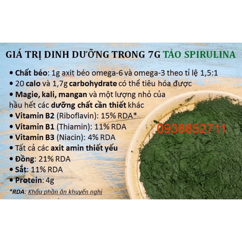 Tảo Spirulina Vĩnh hảo