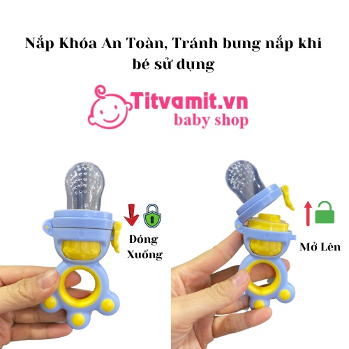 [3 Size núm] Túi nhai ăn dặm cho bé Misuta, ti nhai hoa quả không chứa BPA an toàn cho bé