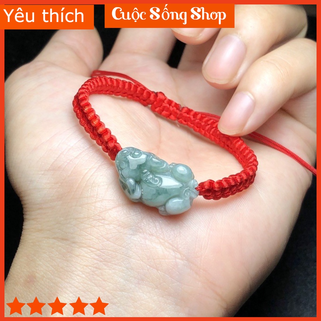 Vòng Tay Phong Thuỷ Tỳ Hưu Ngọc_Cẩm_Thạch Tết Dây - Chiêu Tài Chiêu Lộc, Làm Ăn Thuận Lợi