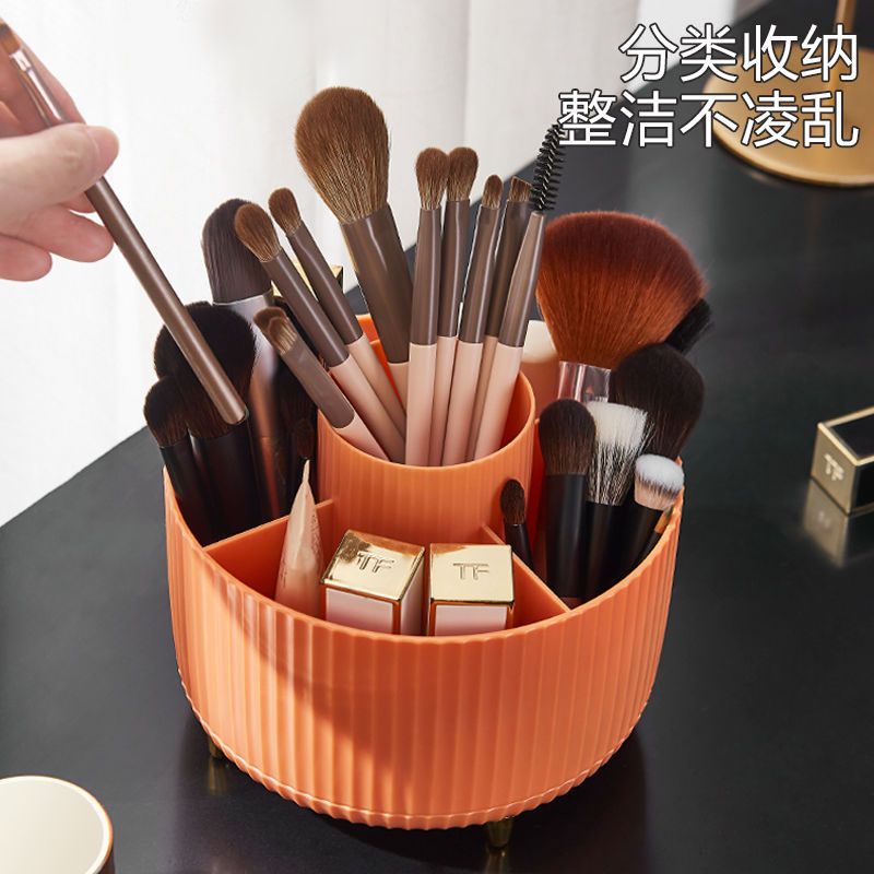 Hộp Đựng Cọ Trang Điểm / Son Môi / Mỹ Phẩm Để Bàn Dạng Xoay Tiện Lợi