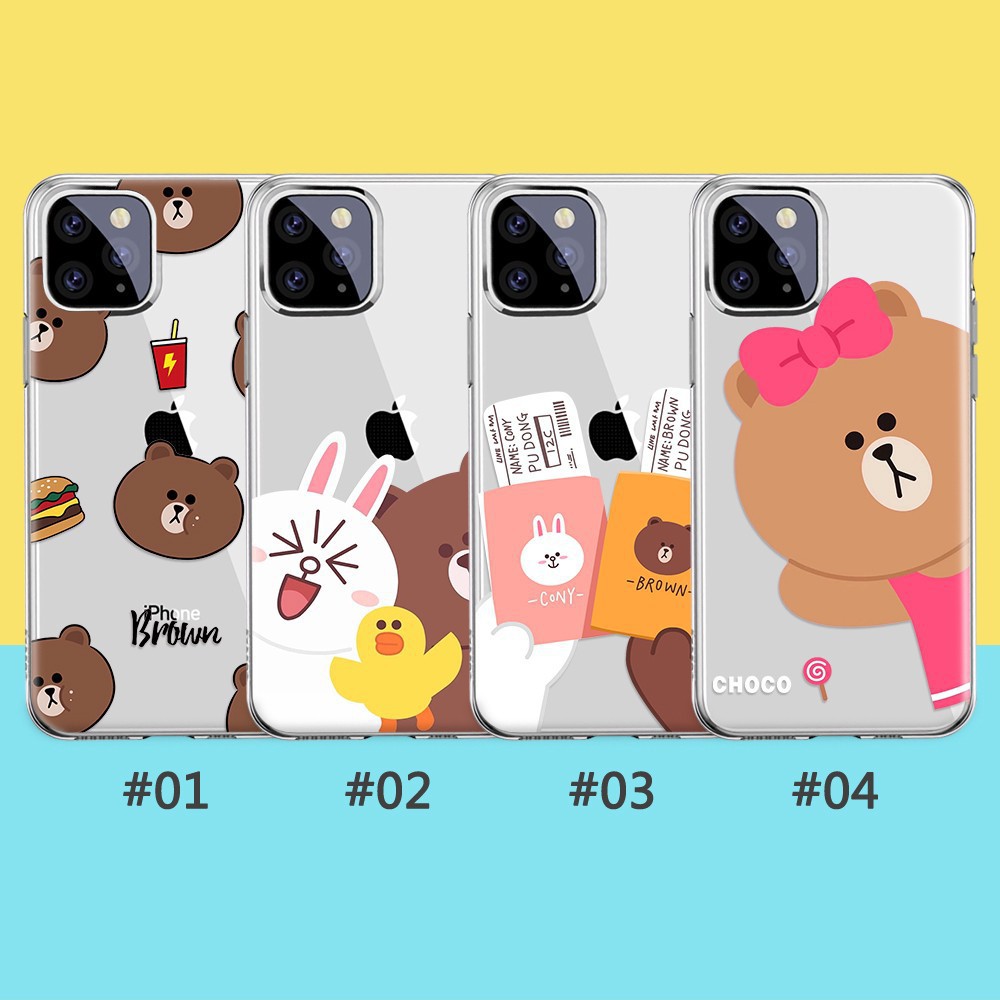 💕HOT💕 Ốp lưng silicon in hình gấu brown thỏ cony và vịt sally dễ thương cho iphone 8 plus 6/7 11 pro xr xs max - A910