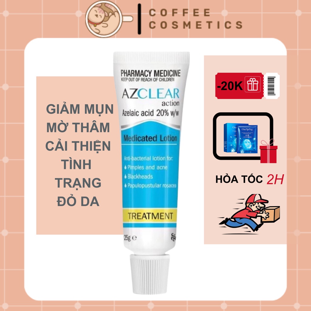 Kem bôi đa năng Azclear 20% Azelaic acid giảm mụn, mờ thâm - coffeecosmetics
