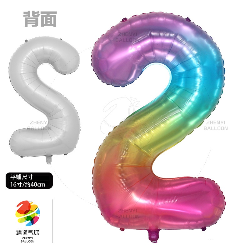 Bong Bóng Nhôm Hình Số 0-9 16 inch Màu Sắc Thạch Trang Trí Sinh Nhật / Đám Cưới