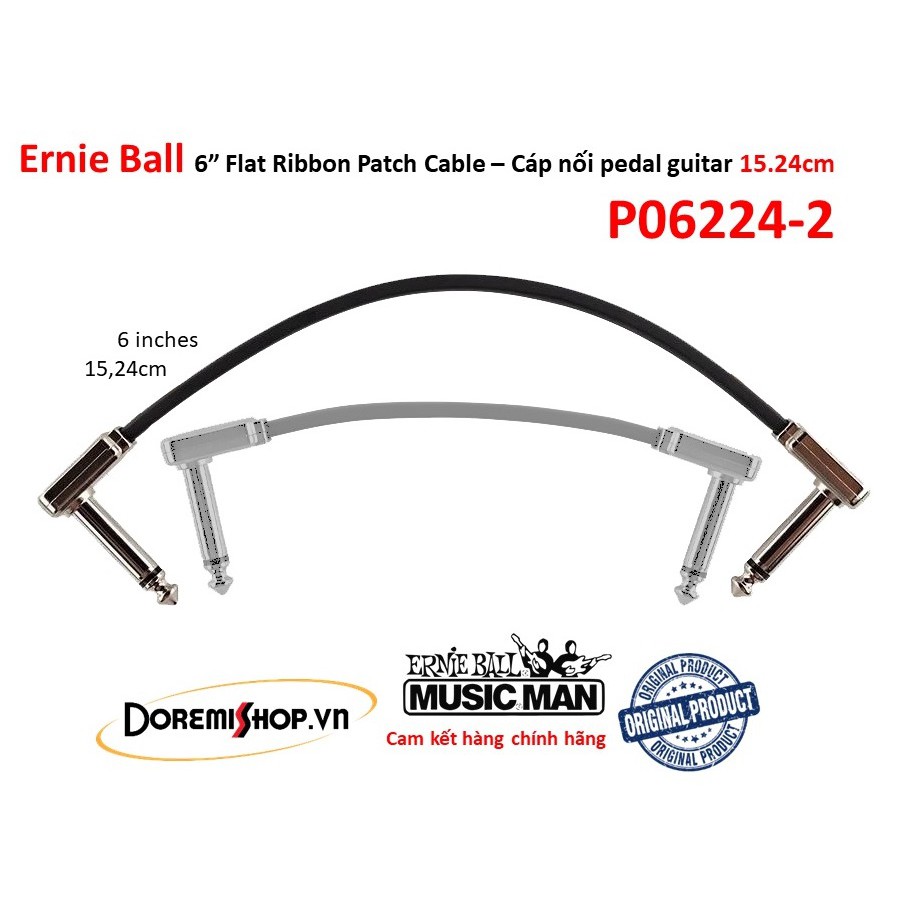 Cáp tín hiệu nối pedal guitar Ernie Ball Flat Ribbon Patch Cable