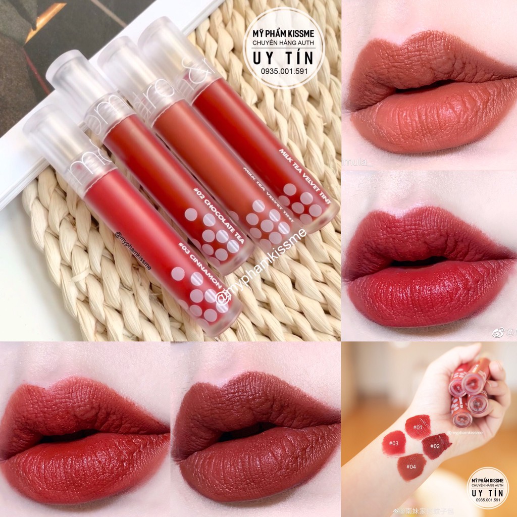 Son trà sữa Romand Milk Tea Velvet Tint
