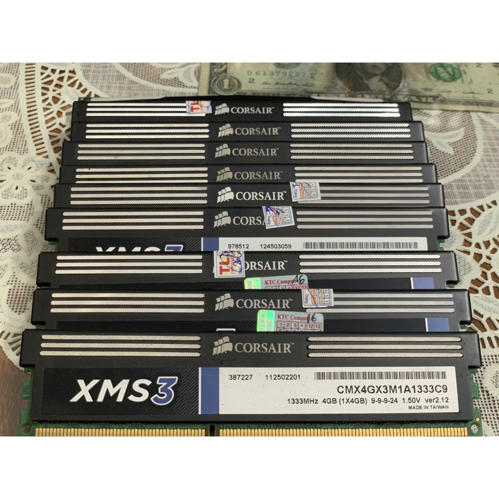Ram 4G-DDR3-1333 Hiệu COSAIR Tản Nhiệt Màu Đen 16 chip Chân Vàng Không Kén Main - Vi Tính Bắc Hải | BigBuy360 - bigbuy360.vn
