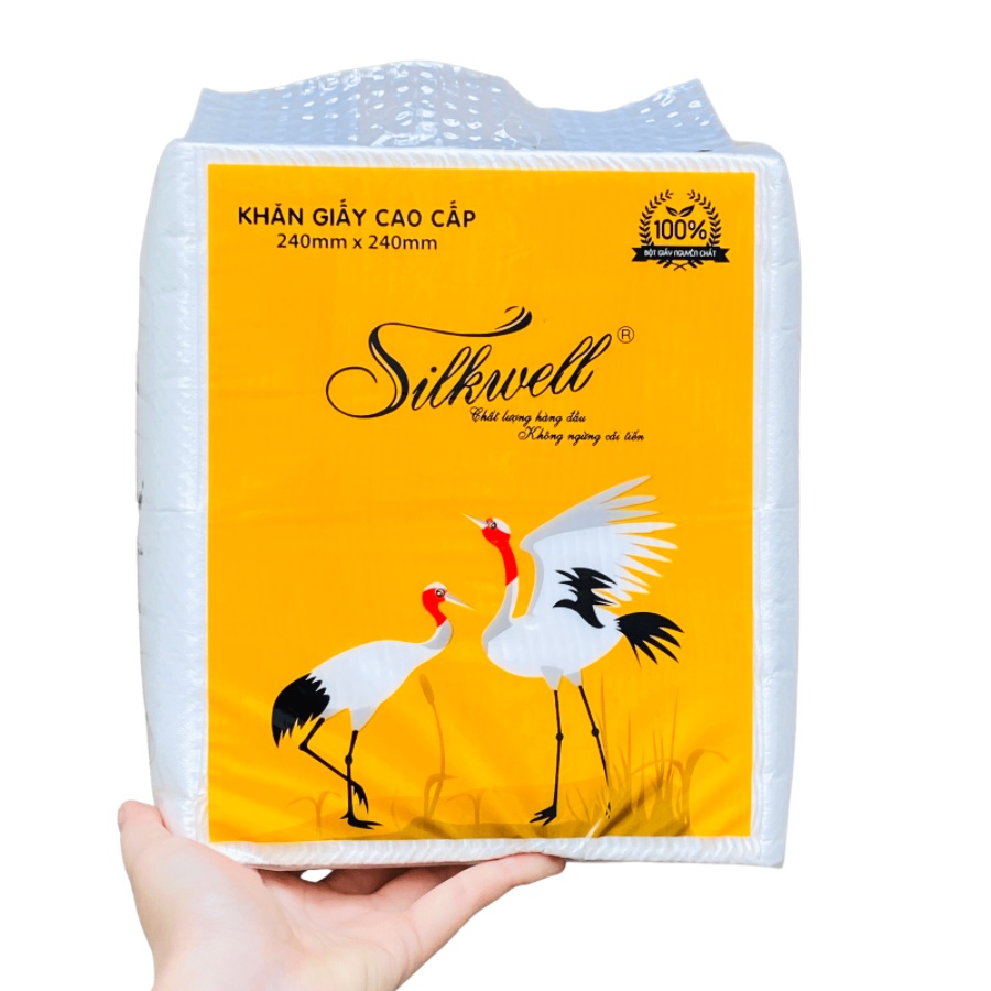 Giấy ăn 1kg Silkwell Sếu HÀNG CAO CẤP khổ 240mm Chính hãng siêu dai thấm hút tốt