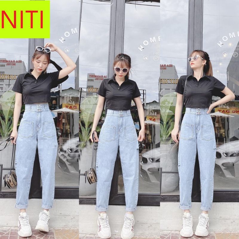 Quần jean baggy cạp cao