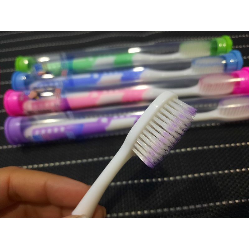 Bàn chải du lịch toothbrush lông tơ siêu mịn hộp tròn