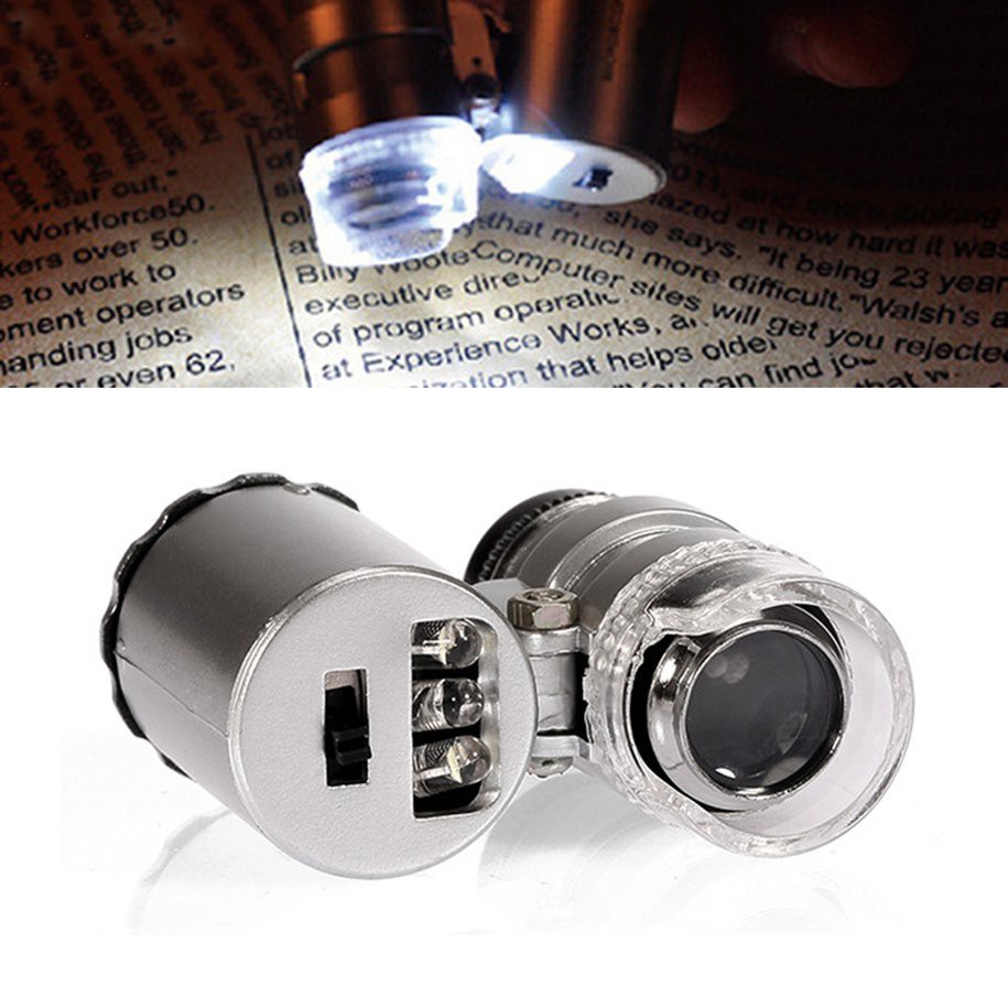 Kính hiển vi cầm tay có đèn LED dễ điều chỉnh ánh sáng 60X