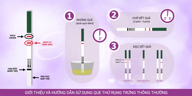 QUE TEST RỤNG TRỨNG OVULATION (LH) TEST STRIP(CHE TÊN SẢN PHẨM)