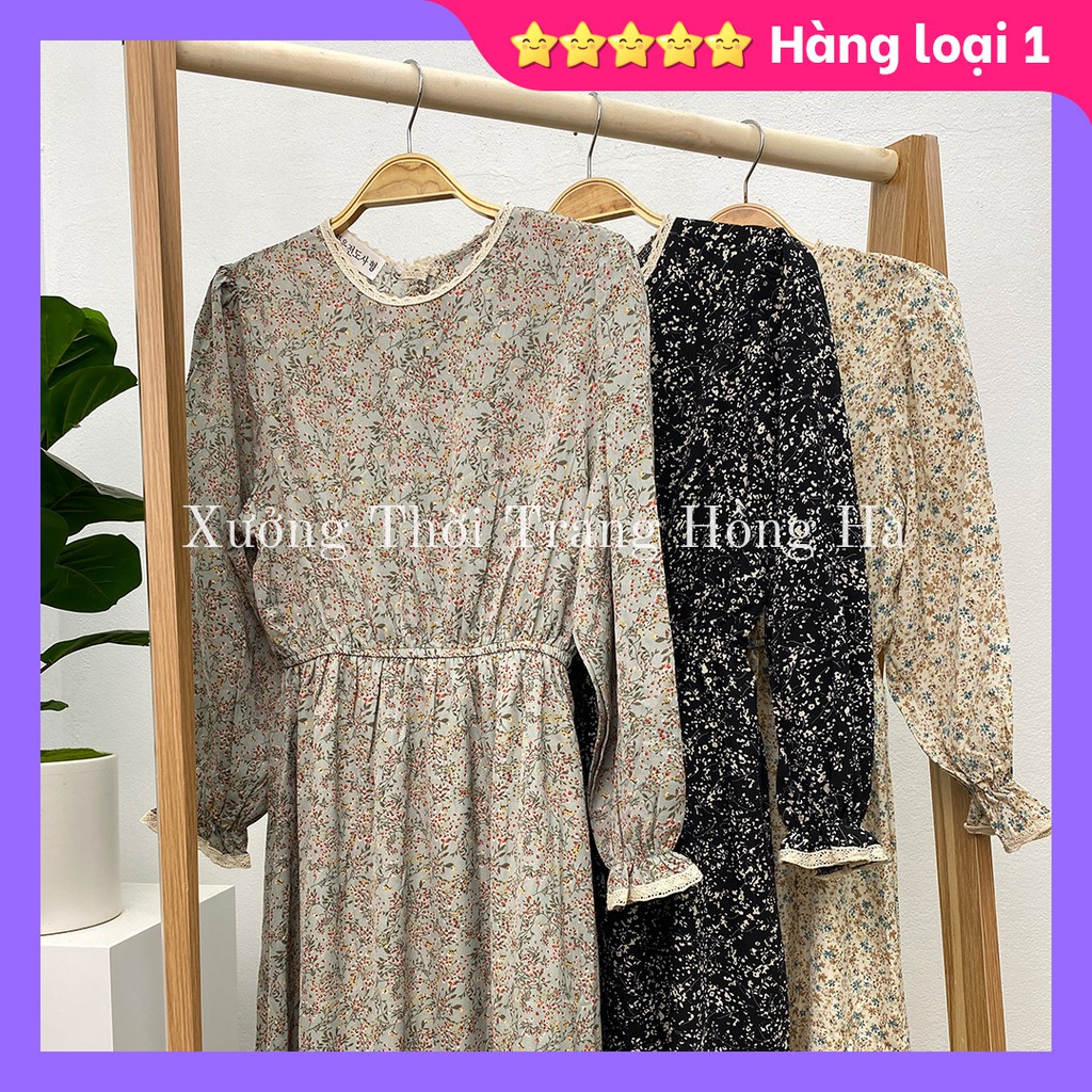 ✅Ảnh thật 100% ✅ ☘️Váy voan hoa nhí cổ tròn trẻ trung ☘️ ( 3 màu )