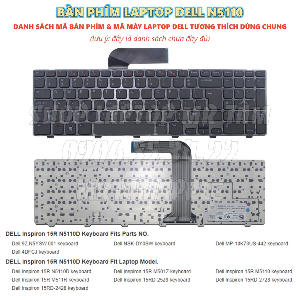 (KEYBOARD) BÀN PHÍM LAPTOP DELL N5110  dùng cho Inspiron 15R N5110 M5110 M5010 M501Z M511R