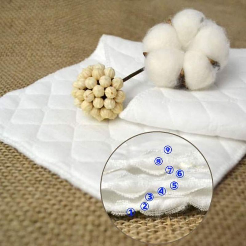 Miếng lót tã vải, bỉm vải cotton 9 lớp, siêu thấm. dành cho bé từ 0 - 24 tháng.