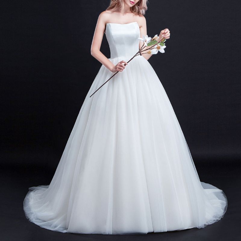 Xiangbao Váy Cưới Dài 4 Lớp Không Vòng Kiểu Dáng Sang Trọng Cho Cô Dâu