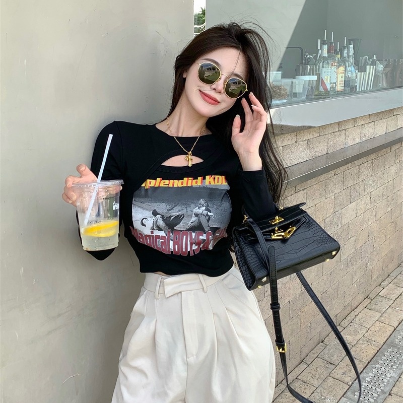 MS652 Áo thun nữ dài tay khoét ngực croptop PhuLinhShop