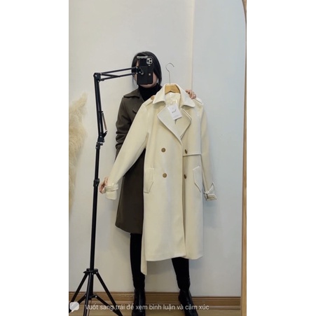  ( Ảnh thật ) V1103 Áo mangto dạ mịn cúc vàng | BigBuy360 - bigbuy360.vn