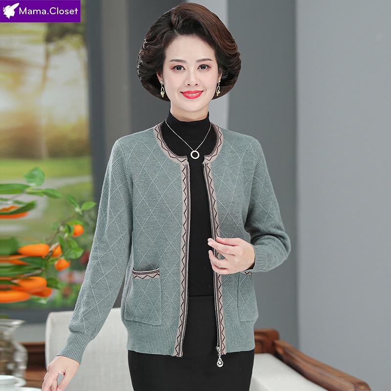 #YY6606 ÁO LEN CỔ TRÒN DÀI TAY ĐÓNG CÚC ĐỒ THU ĐÔNG, QUÀ TẶNG MẸ, CHO NGƯỜI TRUNG NIÊN HÀNG QUẢNG CHÂU MỚI HOT 2021 | BigBuy360 - bigbuy360.vn