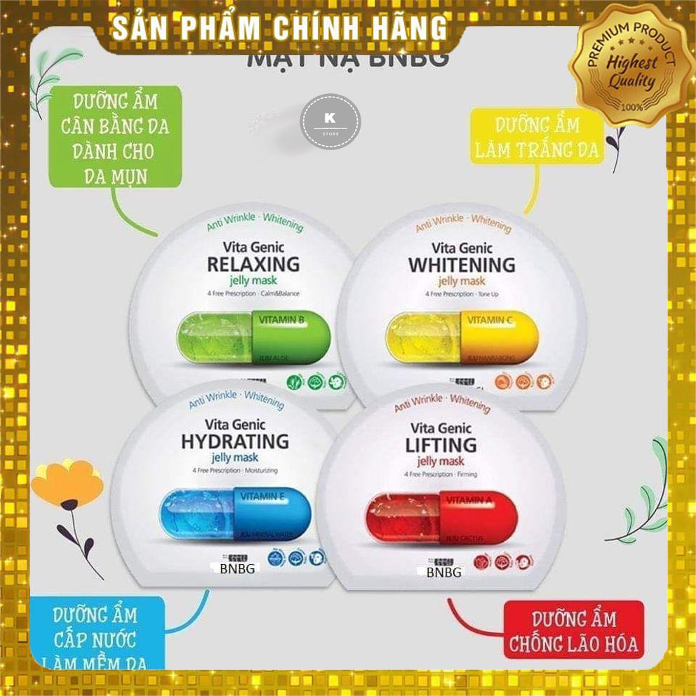 Combo 10 mặt nạ dưỡng da chuyên sâu BNBG Vita Genic Jelly Mask 30ml x 10