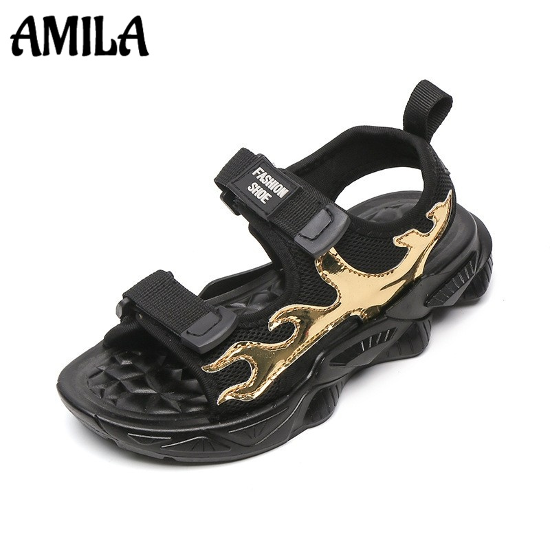 Giày sandal đi biển AMILA có quai dán thoải mái thoáng khí dành cho bé trai và bé gái