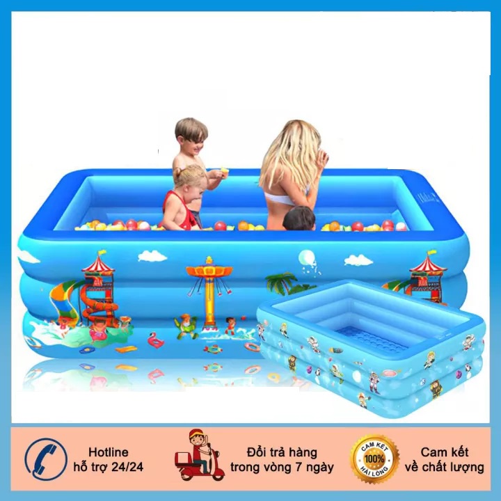 Bể bơi cho bé cao cấp,đủ kích cỡ 3 tầng đáy 2 lớp chống trượt,an toàn bền đẹp