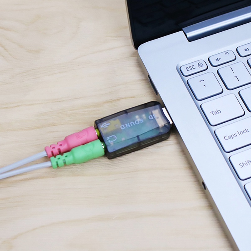Bộ chuyển đổi giắc cắm usb sang 3 5mm usb 2 0 sang aux mic tai nghe card âm thanh 3d bên ngoài chip hfr8103 cho pc