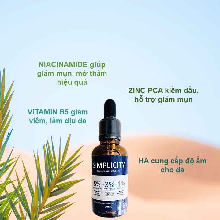 Serum làm trắng và dịu da 5% Niacinamide 3% Vitamin B5 1% Zinc 1% Hyaluronic Acid